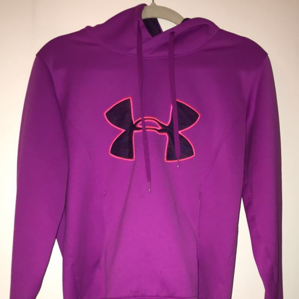 purple under armor hoodie. it’s in good condition.